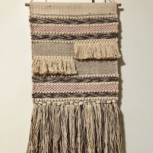 Boho Woven Wall Hanging with Fringe